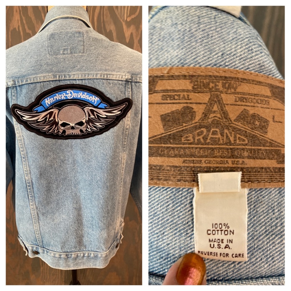 Vintage Big Ace Brand Harley Davidson denim jacket
